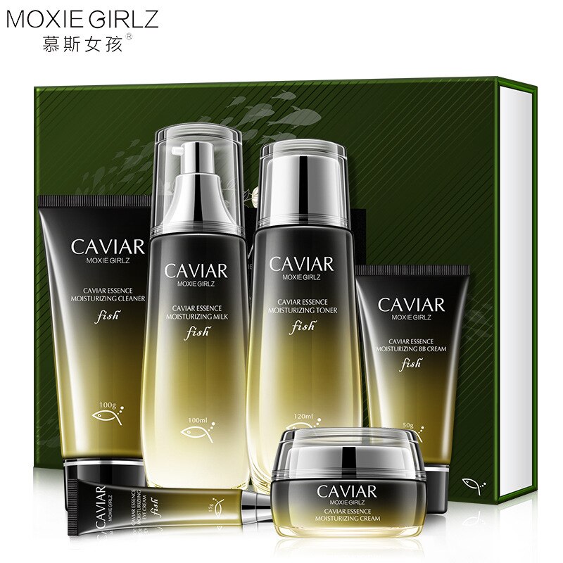 MOXIE GIRLZ Collagen protein and caviar Six-Piece Set Deep Nourishing Hydrating and Moisturizing Skin Care Products